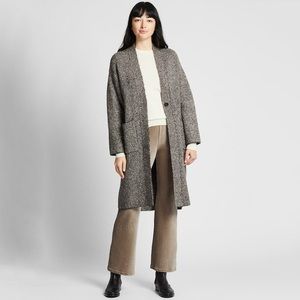 UNIQLO Tweed Knitted Coat gray XS